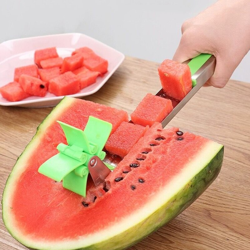 Watermelon Cutter Multifunction Melon Slicer Cutting Machine Stainless Steel Windmill Fruit Tool