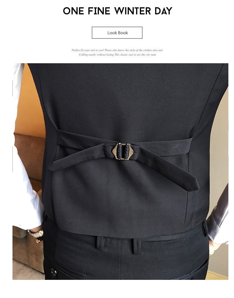 Chaleco negro clásico para hombre vestido de un solo pecho chaleco para traje para hombre Novedades Ropa Informal de hombre chaleco para hombre M-5XL