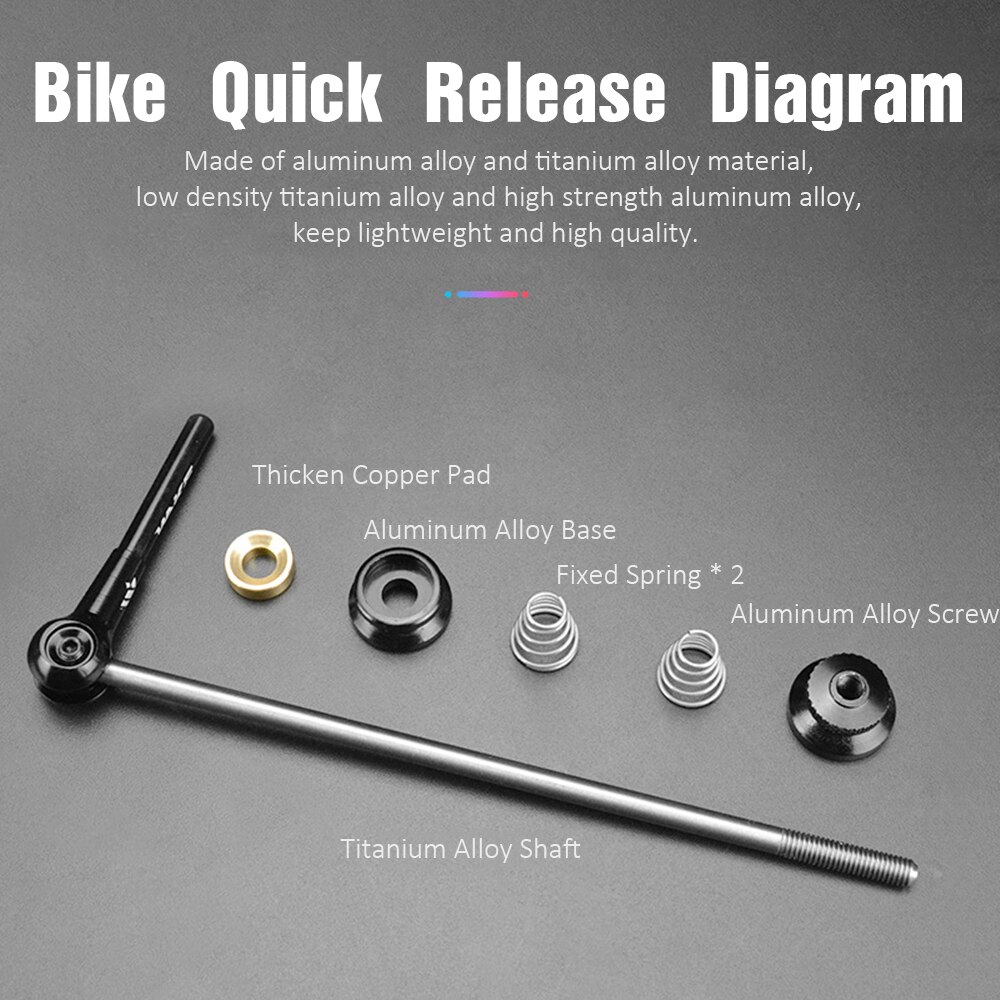 2 PCS Bike Quick Release Wheel Hub Shaft Front Rear Set Bicycle Quick Release Skewer Axle