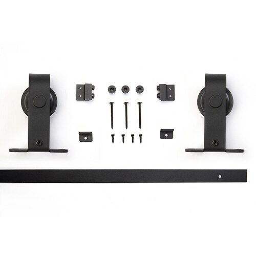 3.3 FT Mini Schuifdeuren Schuur Deur Hardware Kit Perfect voor Kasten TV Stands Kasten 100% Staal Een Stuk Spoor Rail: Default Title