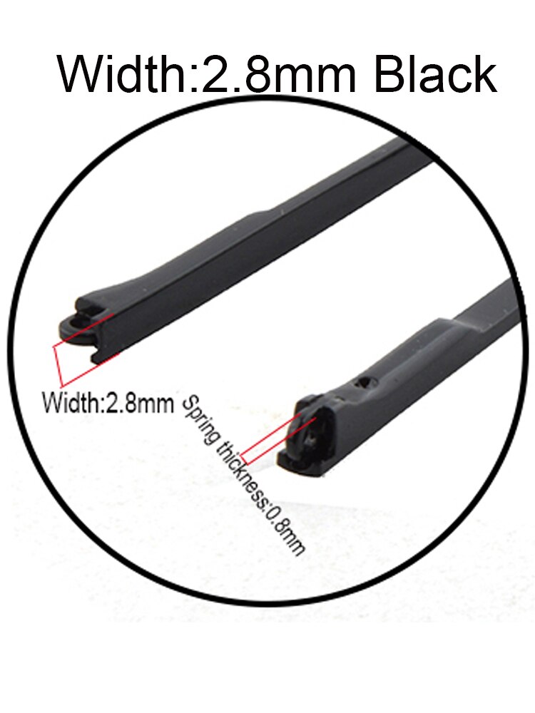 1 par fjeder metal brillestang med spids flex metal briller brillestang med spids: 2.8mm sorte