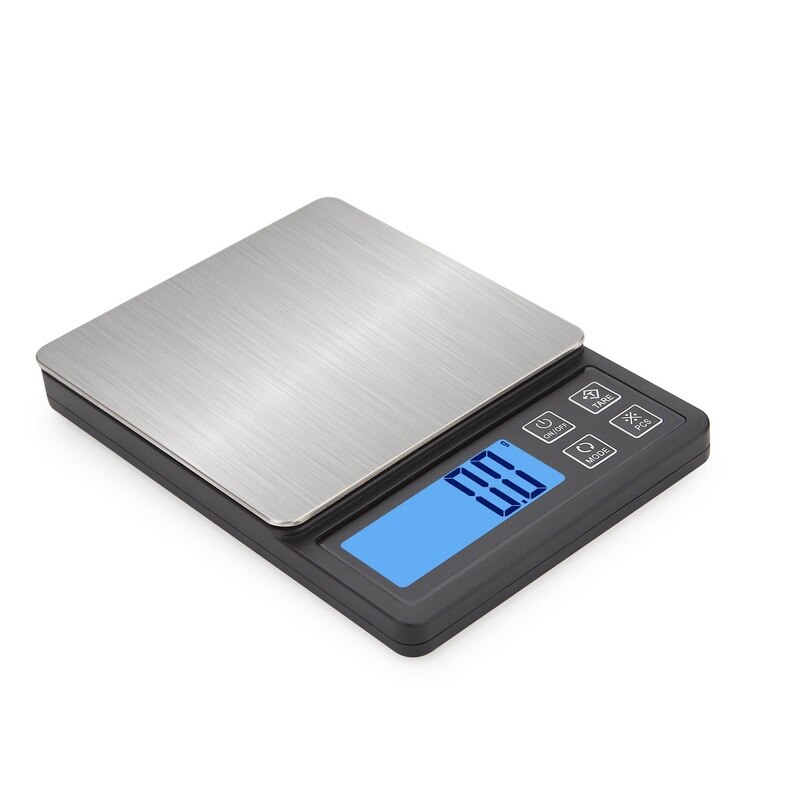 0.01/0.1g præcision lcd digitale vægte 600g/1/2/3kg mini elektroniske gram vægt balance skala te bagning vejning skala: Sort / 600g