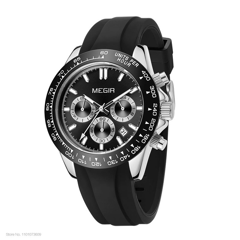 MEGIR Men Watch Top Brand Luxury Sports Quartz Watches Stainless Steel Strap Waterproof Chronograph Wristwatch часы мужские 8104: Multicolor