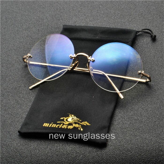 Gafas de sol redondas sin marco para mujer, de , de lujo, de , ópticamente transparentes, gafas de sol para hombres y mujeres, sombra NX