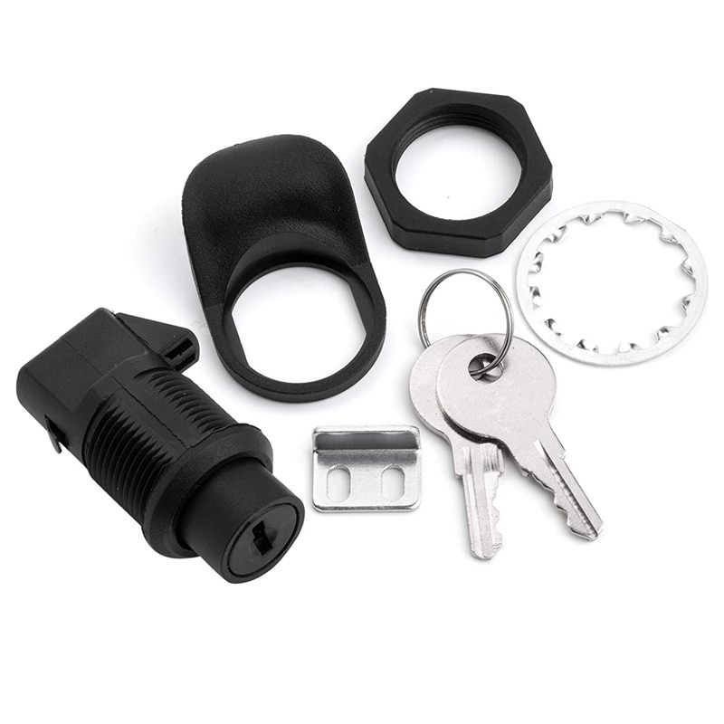 1 Set Locking Push Button Latch for Marine Boat Radio Box, Tool Box, Electronic Box, Motorcycle Glove Box Lock.