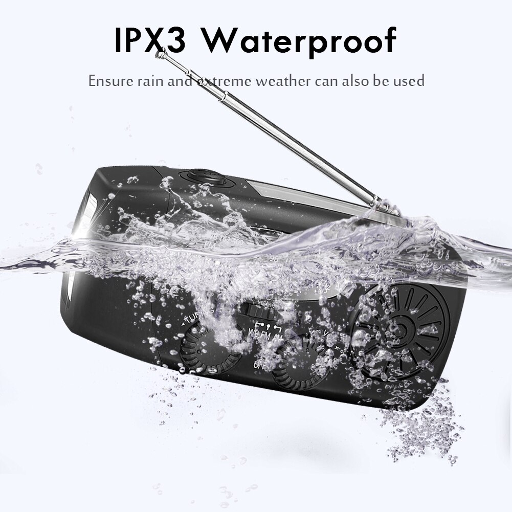 High Sensitivity Clear Volume Radio Multifunctional Radio Hand Crank Solar USB Charging FM AM WB NOAA Weather Radio