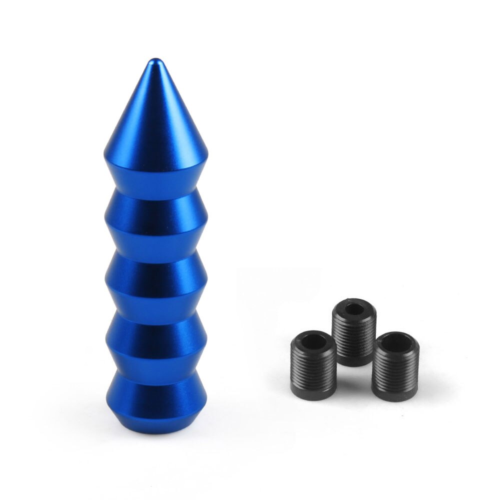 Universal 146MM Gear Shift Knob Pointed End Cone Manual Transmission Aluminum Shifter Lever Knob Gear Bamboo Style: Blue