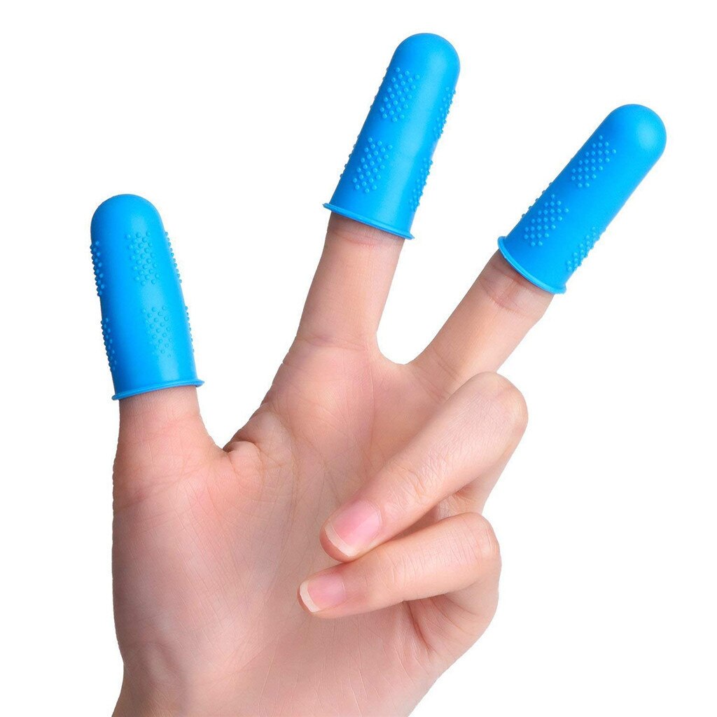 Glue Prevent scalding Finger Caps 12pcs Silicone Finger Protectors In 3 Sizes Finger Protectors Kitchen Knives Accessories