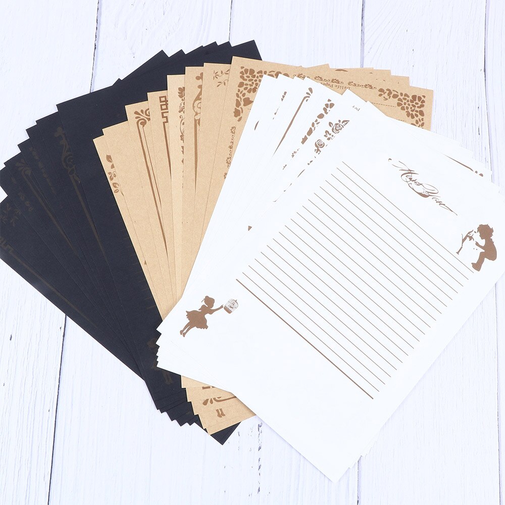 8 Vellen/Set 8 Patronen Vintage Schrijven Brief Papier Briefpapier Papier Pad Note Brief Set Creatieve Briefhoofd