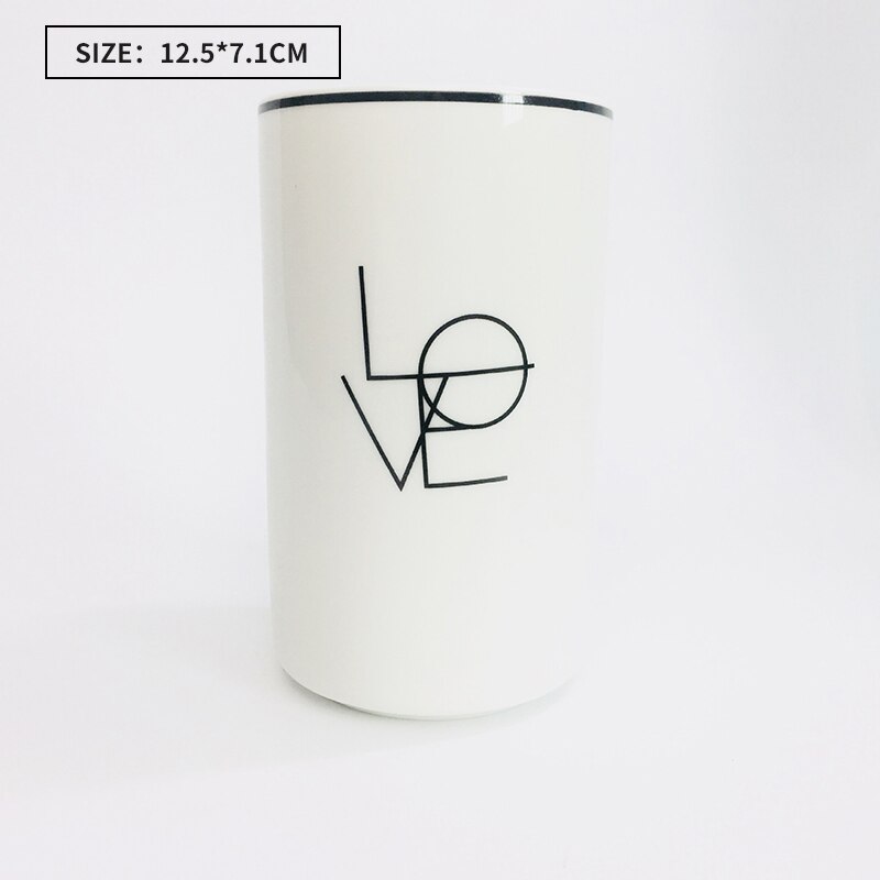 Multifunctionele Keramische Tandenborstelhouder Mond Cup Met Houten Lade Pen Case Badkamer Opslag Decoratie Accessoires Water Cup: 2-Cup