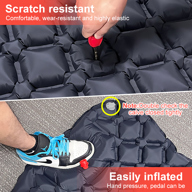 Pacoone Outdoor Isomatte Camping aufblasbare Matratze eingebaute Pumpe ultraleichte Luftkissen Reise matte mit Kopfstütze für Trave