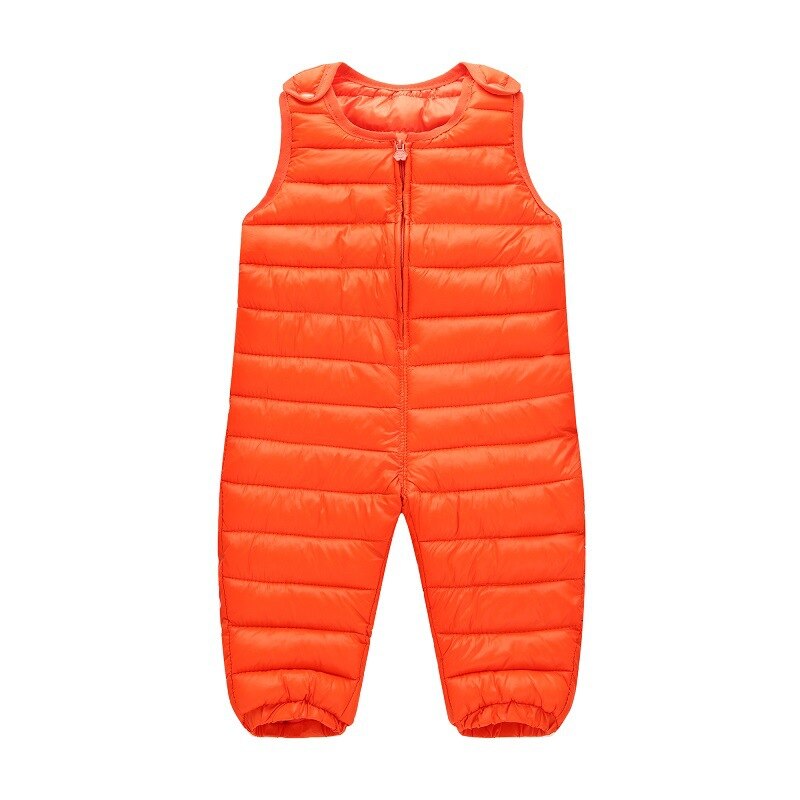 CITRUS Children Braces Pants Down Trousers Baby Boy Girl Cotton Thickening Winter Warm Down Trousers Braces Pants: Orange / 18-24M