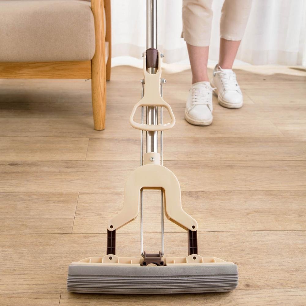 Gulvmopp svamp mopp vri vannmoppen mikrofiber munnstykke selvklemmende uten håndvask dårlig kjøkken rengjøringsverktøy