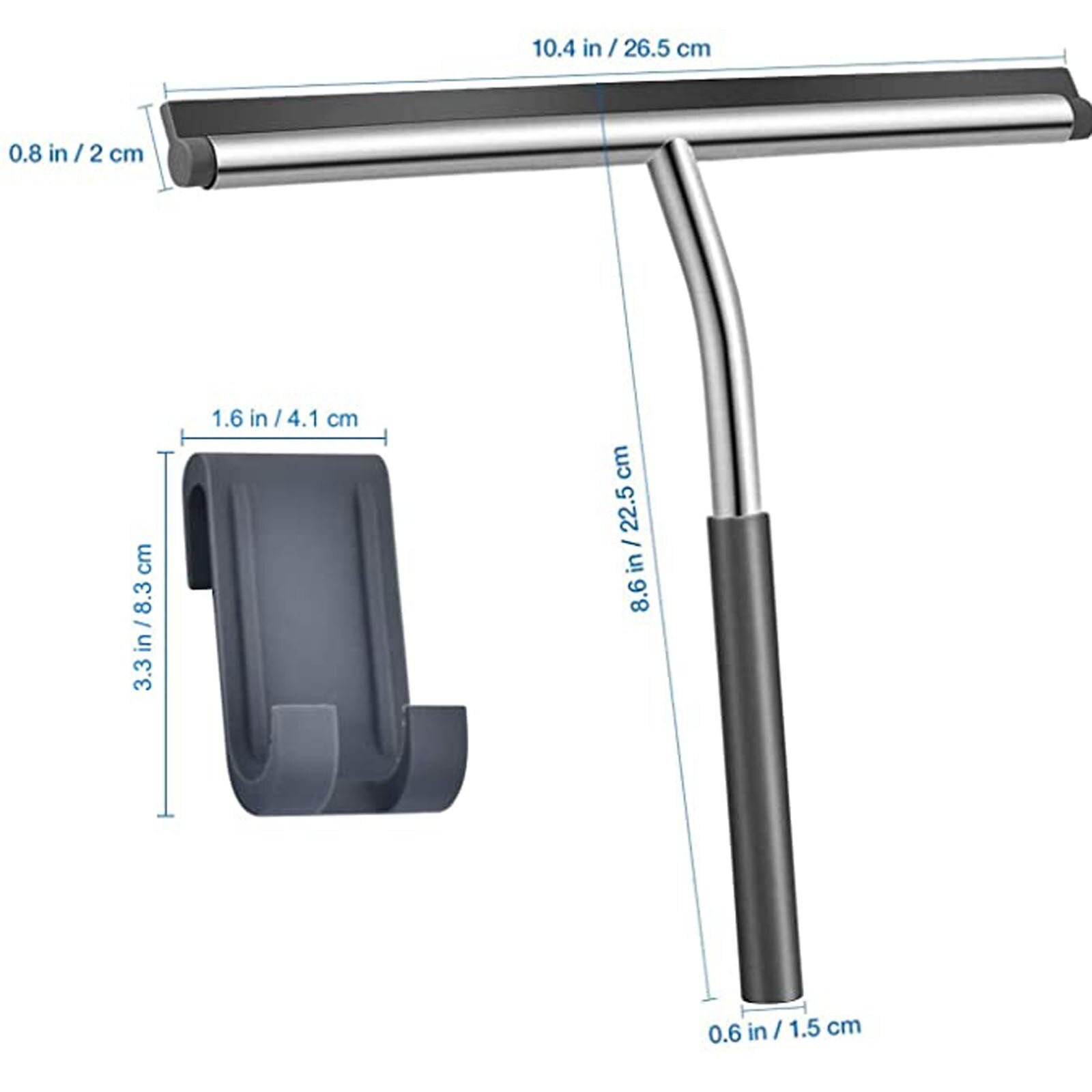 40#Stainless Steel Glass Cleaning Tools Window Squeegee For Shower Doors And Car Glass For Bathroom Window Washing Brush Tools