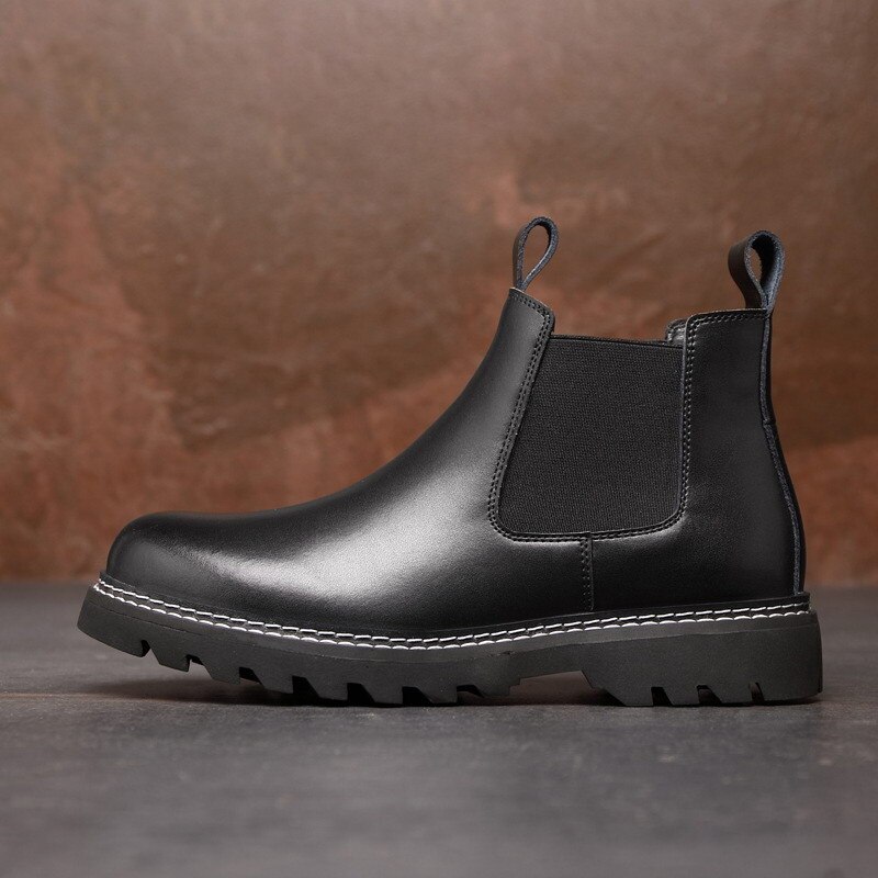 ERRFC hommes noir bottes créateur de mi-mollet Chelsea bottes pour homme sans lacet outillage chaussures grande taille 38-48 Zaopatos