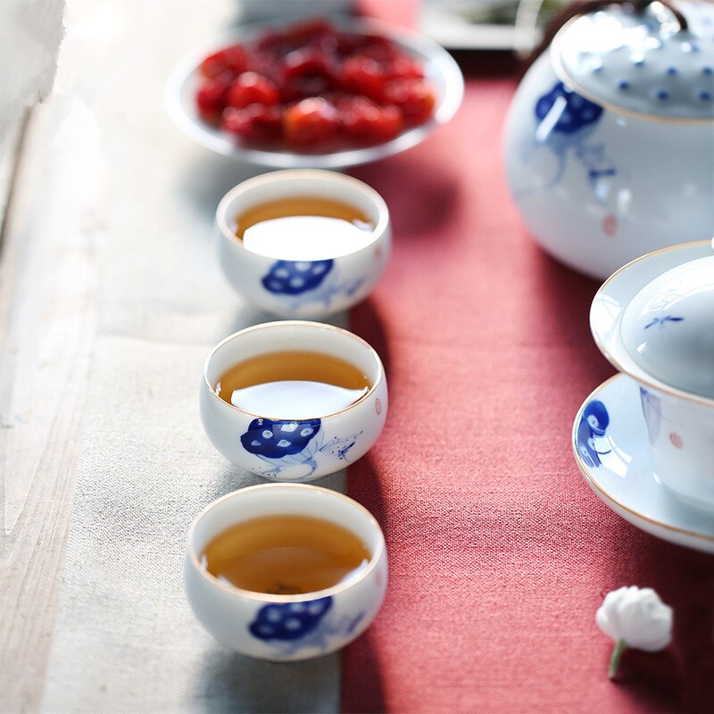 tea cup set porcelain chabei handpainted kungfu tea coffee cup white china cup of tea under glaze ceramic on sales Chinese cups