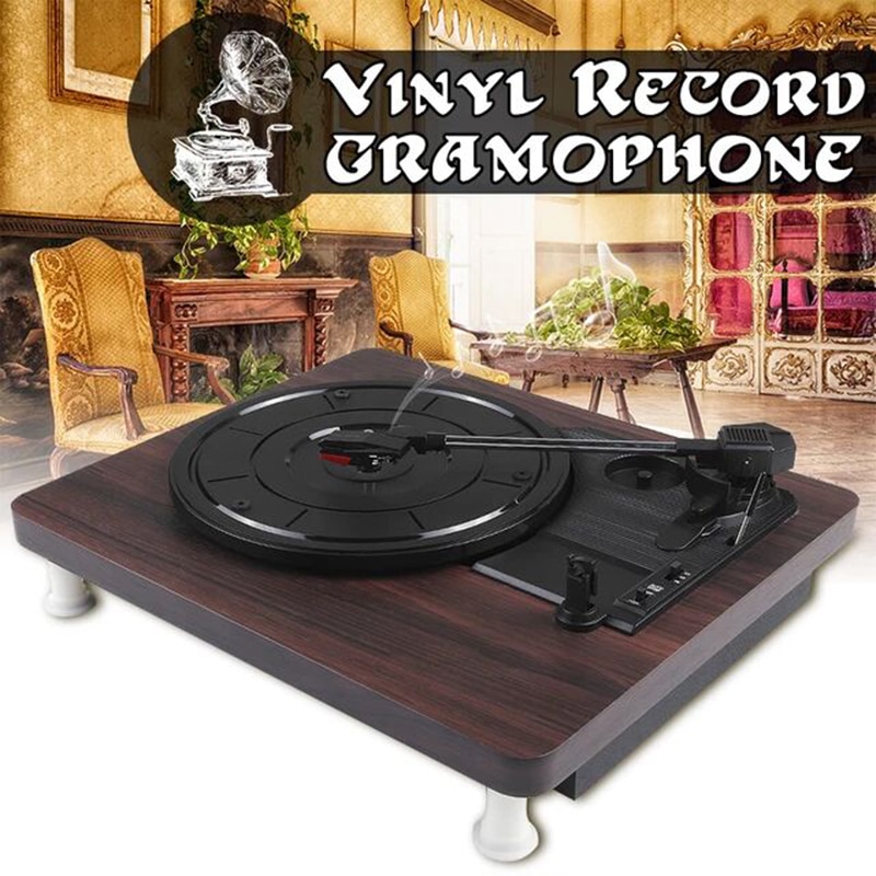 33, 45, 78 RPM aufzeichnen Spieler Antiken Grammophon Plattenspieler Rabatt Vinyl Audio- RCA R/L 3,5mm Ausgang aus USB DC 5V Holz Farbe