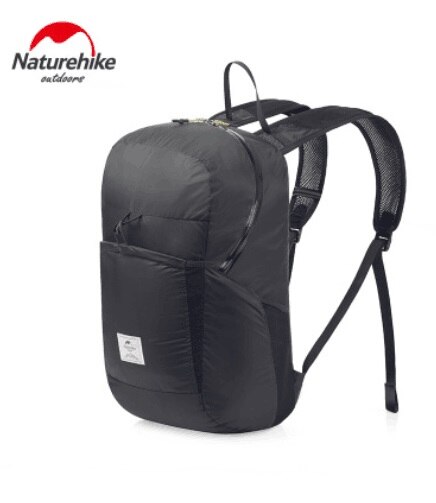 NatureHike 18L Foldable Lightweight 30D Nylon Silicon Waterproof Backpack Outdoor Backpacking Cycling Camping Hiking Bags: Upgrade Black