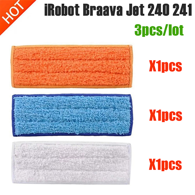 Zmywalne nakładki robić mopowania na mokro Nakładki na sucho Ściereczka robić iRobot Braava strumień 240 241 robot czyszczący Części zamienne Zestaw robić wymiany szmaty: Jasno szary
