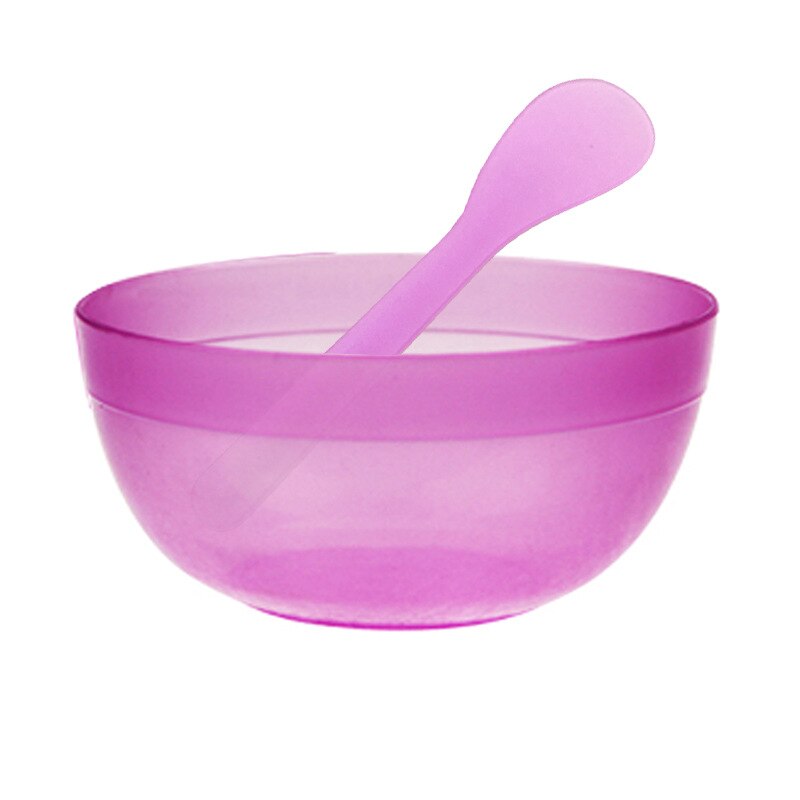 Taoye teemo 2 sztuk/zestaw przenośne plastikowe miska robić maseczki na twarz pędzelek zestaw kobiety DIY mieszanie stosowanie pielęgnacja twarzy narzędzia robić makijażu zestaw: Fioletowy