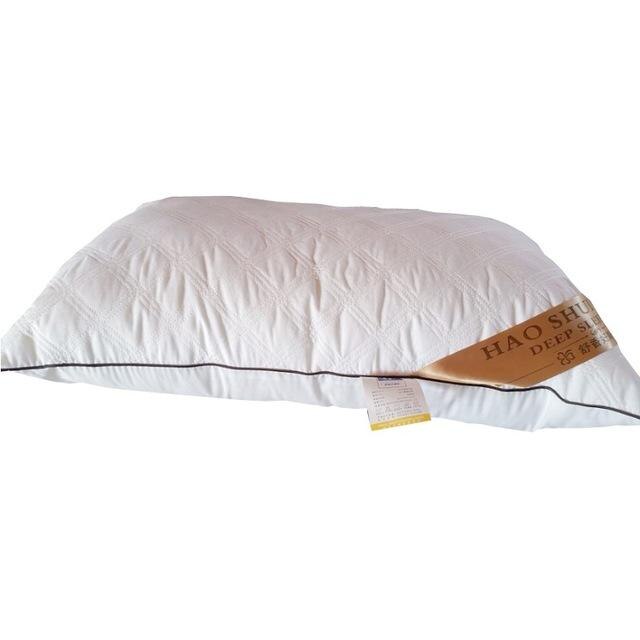 Almohada de algodón con núcleo de relleno para aliviar el dolor de hombros, cojín para aliviar el dolor de hombros, cuello largo, cama, Cervical, 1 unidad, 74x48 Cm: Blanco / 74x48 high pillow 15