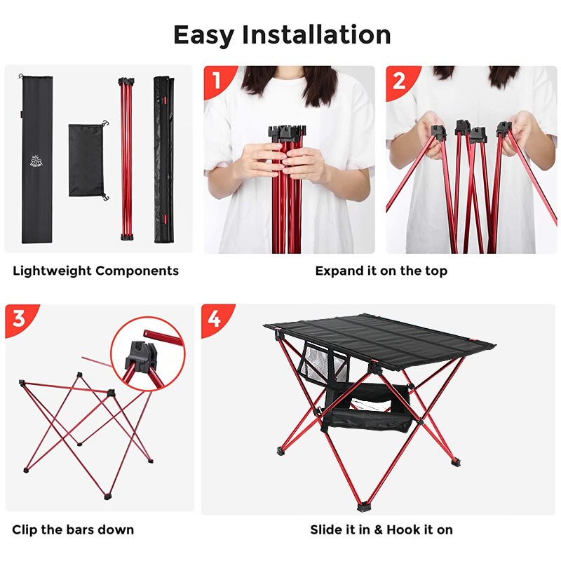 Foldable Table One Hard Top Lightweight, Collapsible, Portable, Outdoor Camping Table