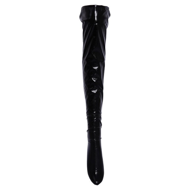 Calzini sopra il ginocchio da donna Pantaloni in ecopelle Collant lungo casual sopra il ginocchio Nero, Rosso, Argento, Oro Caldo! Calzini alti alla coscia: Black