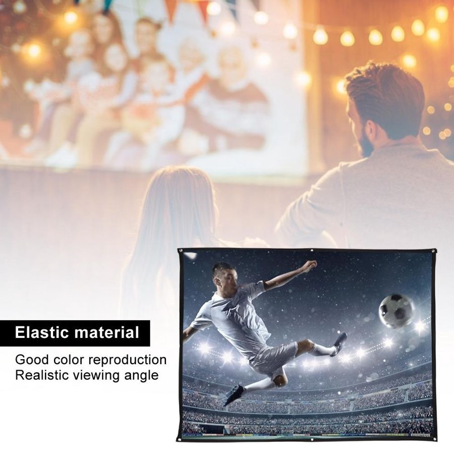 4:3 Thickened 100% Polyester Portable Foldable White Soft Projector Screen Curtain Projector Screen