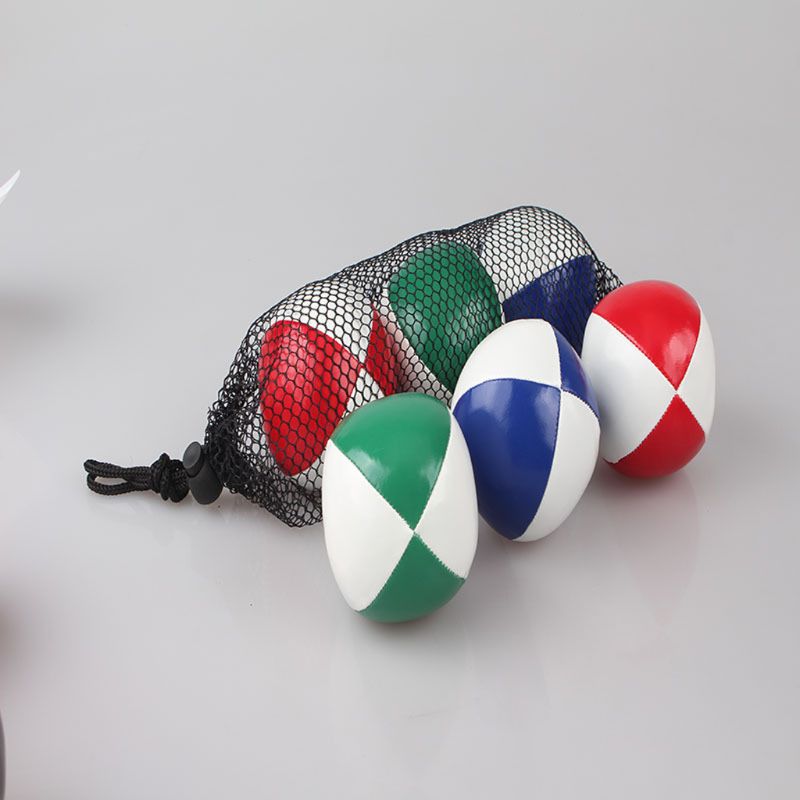 Palline da giocoliere per I Principianti Bambini e Professionale (Rosso Verde Blu)-Resistente Cuoio dell'UNITÀ di elaborazione & no Rimbalzo di Disegno Giocoleria impostato