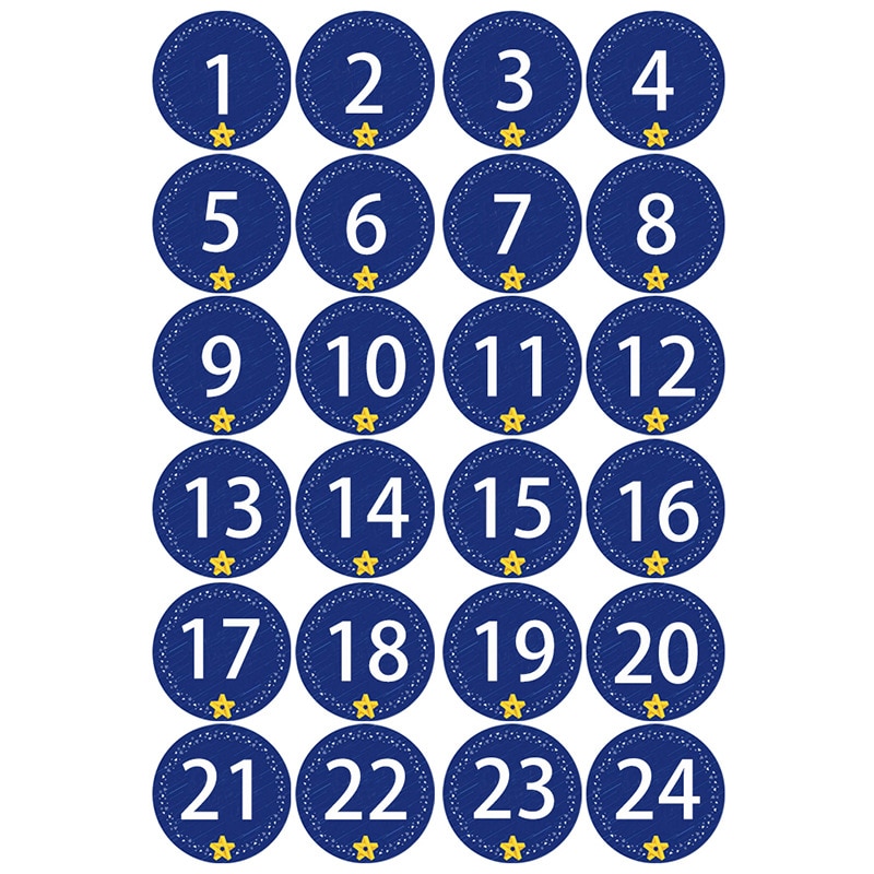 Merry Christmas Stickers Advent Calendar Number Paper Stickers Multi-Function DIY Crafts Packaging Labels Decor Tools