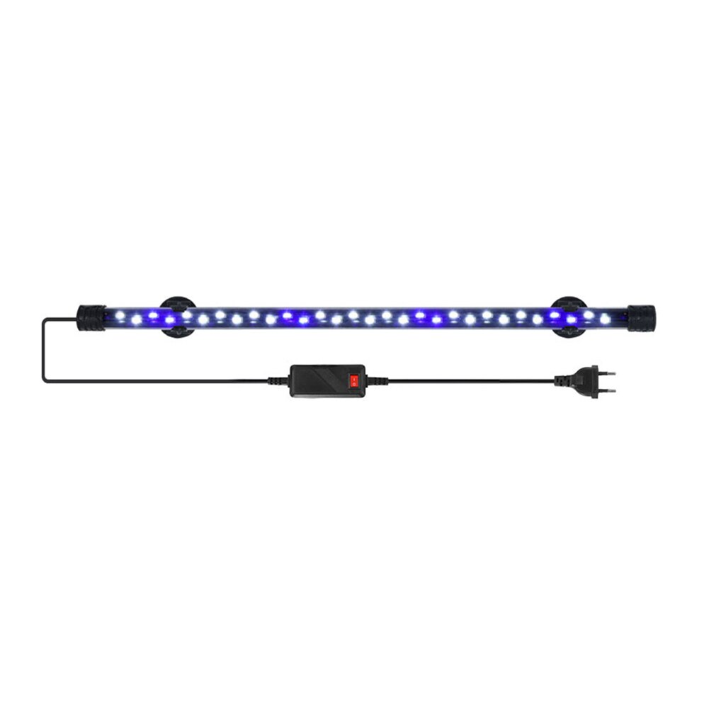 Aquarium Blue White Light Fish Tank Submersible Lamp Waterproof Underwater LED Plant Lamp Aquarium Lighting Accessories: EU Plug 10W 48cm