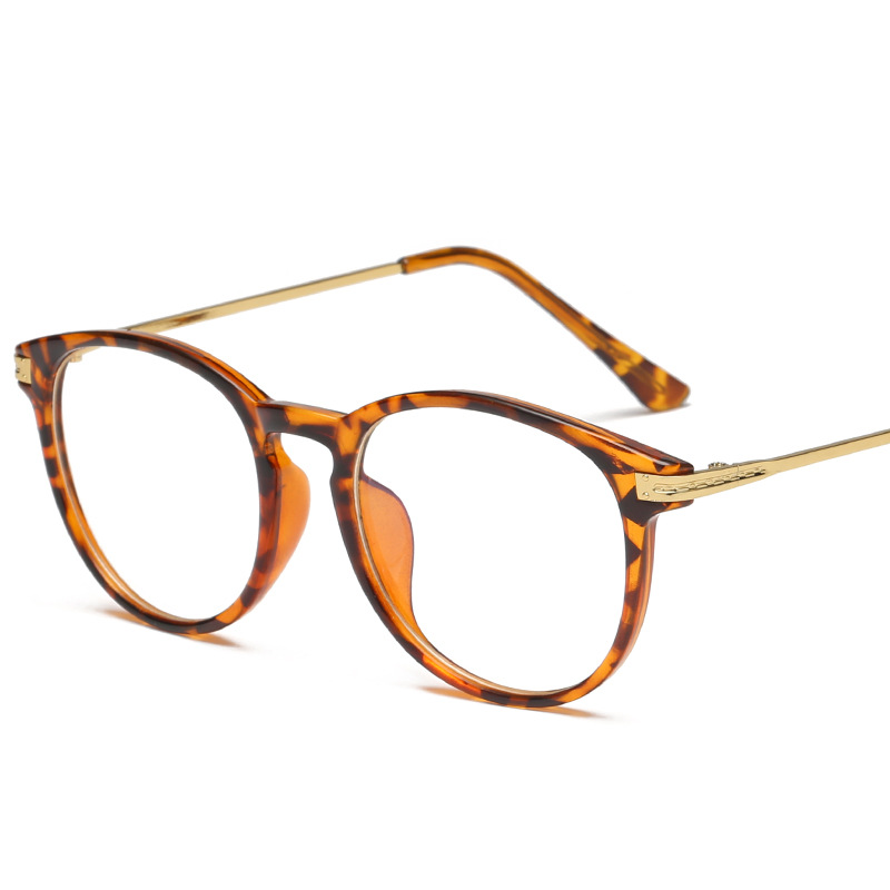 Óptico clásico gafas Anti-Luz Azul Marco de gafas para hombres y mujeres Juegos de ordenador, lente claro Blu-bloqueo: Leopard