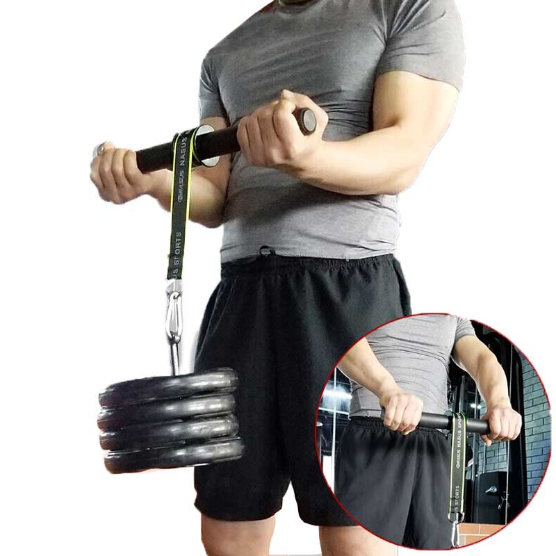 Gym fitness underarm træner forstærker håndled rulle hånd gripper styrke træner vægtløftning reb talje rulleudstyr