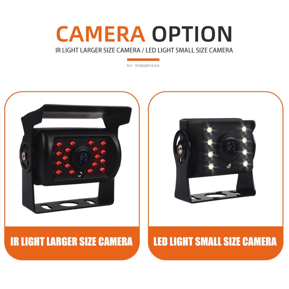 Car Truck DC 12V 24V Heavy Duty Rear View Backup Reverse Parking Camera Kit 4 PIN/RCA Plug for Lorry Pickup Bus Vehicle Caravans