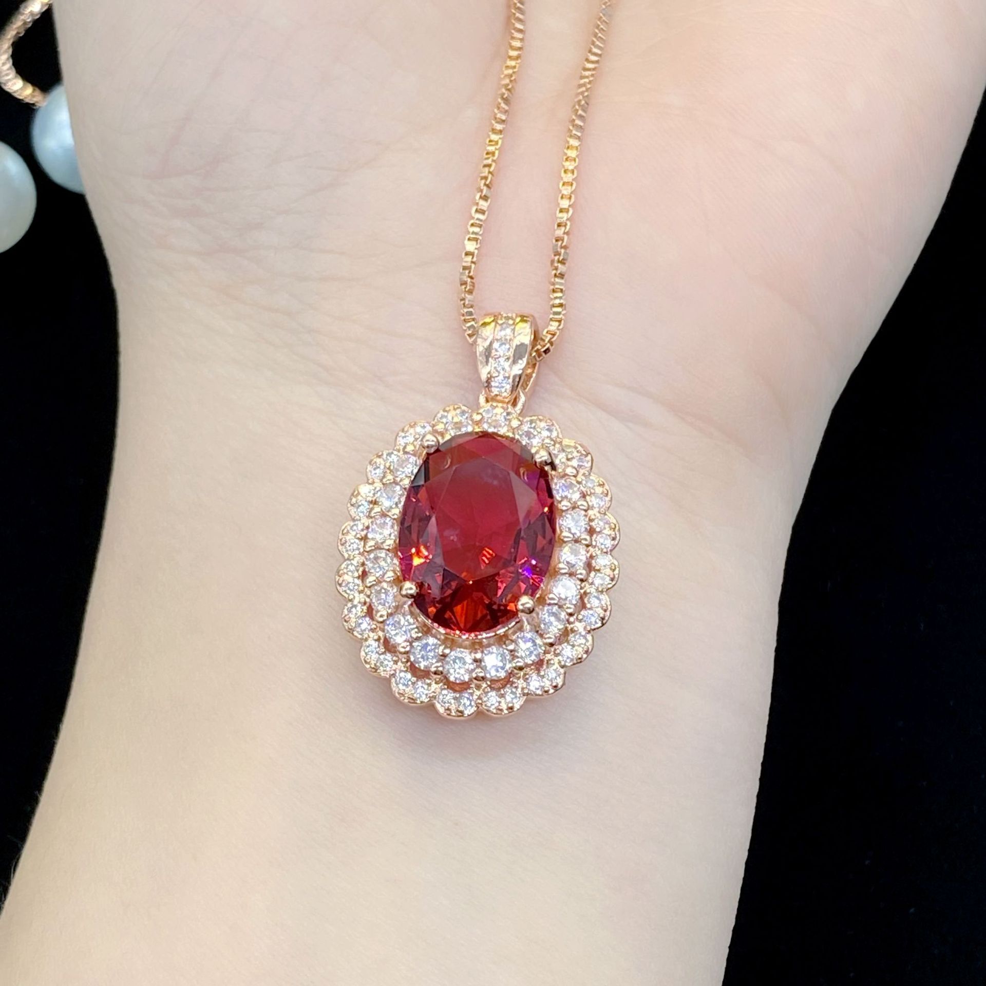 Liebes-rubin-diamant-anhänger, 925 sterling silber-hochzeitsanhänger, halskette für damen, charmante party-choker-halskette, schmuck