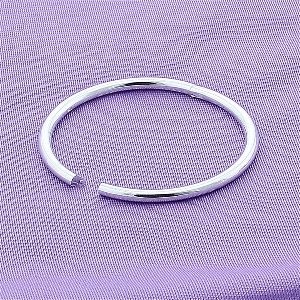 Vrouwen 925 Sterling Zilveren Armband Eenvoudige Gladde Bangle Solid Vrouwelijke Charme Sieraden Party