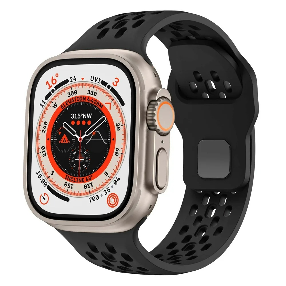 Sports silikonerem til apple watch band 46mm 45mm 44mm 42mm 49mm 41mm 40mm armbånd iwatch serie 10 ultra 9 8 7 6 5 4 se