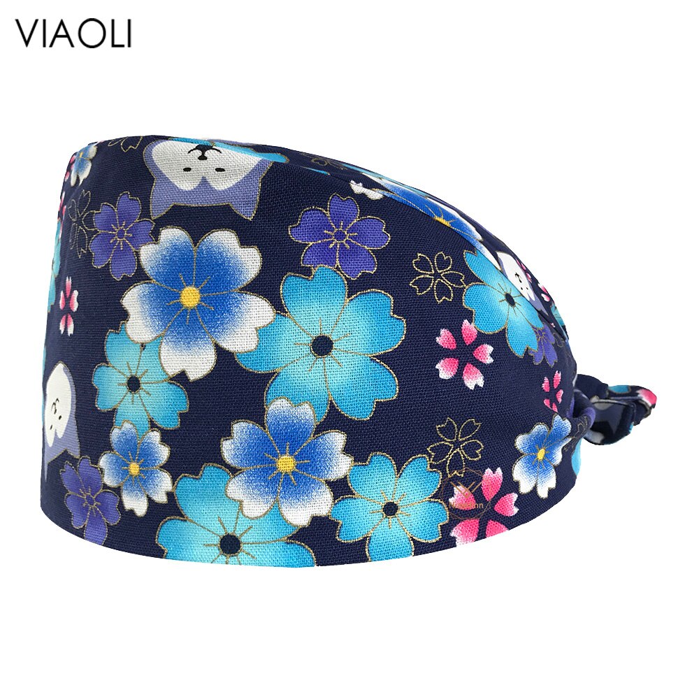 Salon de beauté dessin animé chien impression chapeau réglable gommage casquette laboratoire opérateur travail casquette travail propre chapeau Spa travail givré chapeau