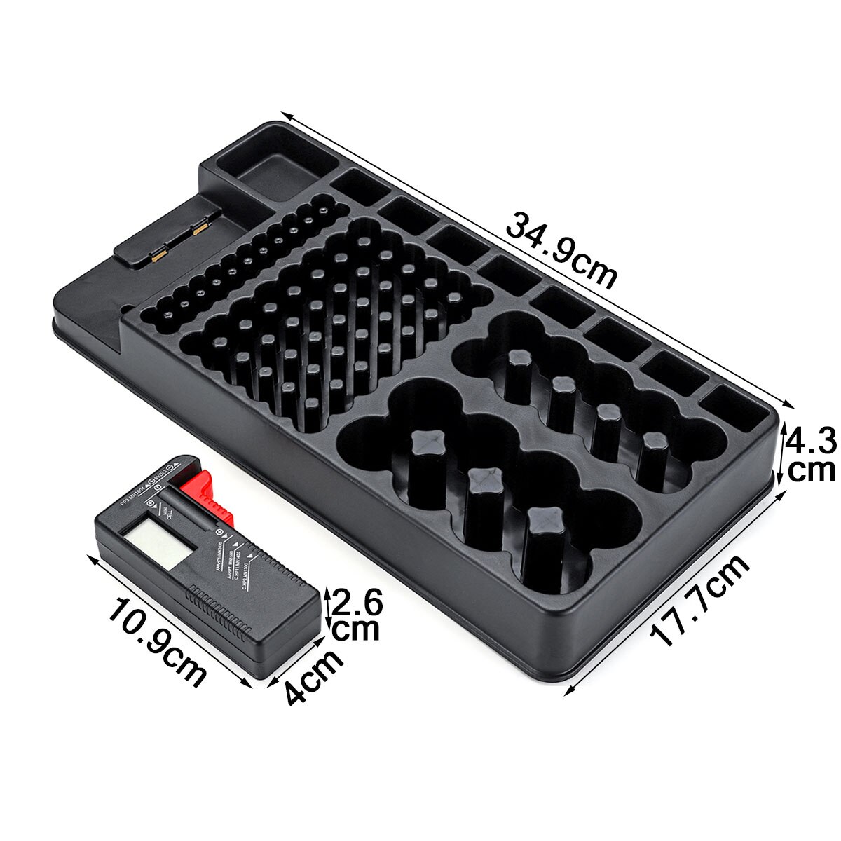 Digital Battery Capacity Tester LCD Checker for 9V 1.5.V AA AAA Cell Batteries diagnostic tool Battery Storage Organizer Holder