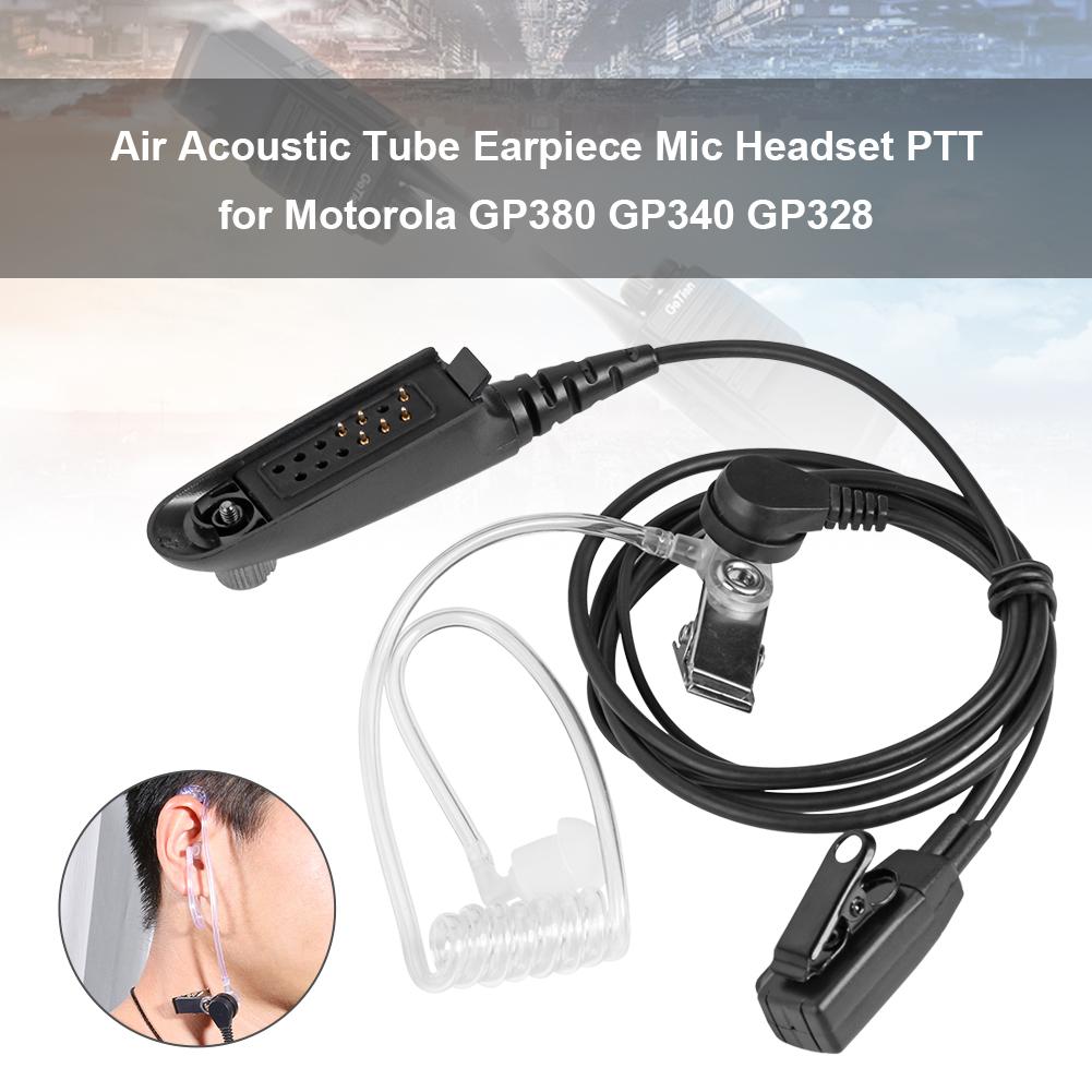 Air Akoestische Buis Oortelefoon Microfoon Headset Ptt Microfoon Headset Straling-Proof Walkie Talkie Oortelefoon Voor Motorola Gp 380/340/328