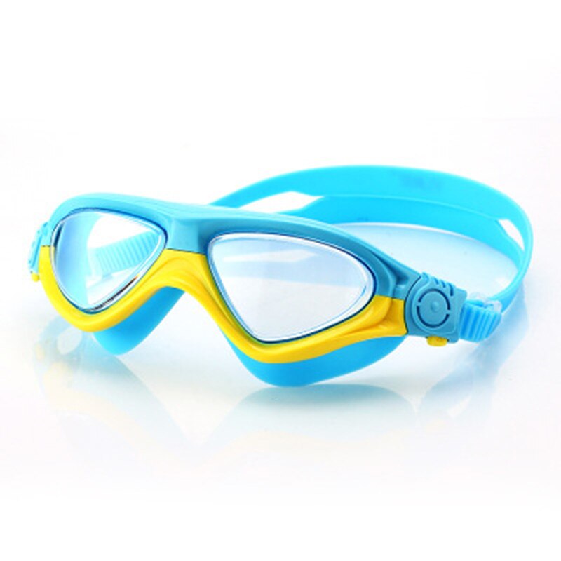 YUKE Kids Swimming Goggles Summer Waterproof HD Anti Fog Transparent Lense For Boys Girls Children Swim Eyewear Glasses: Lake Blue
