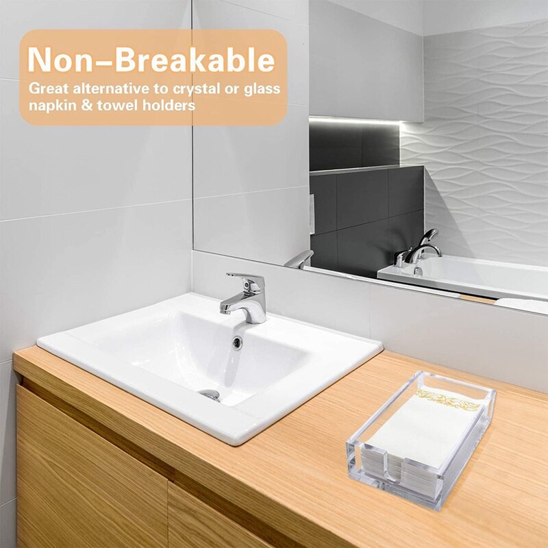 Acrylic Guest Towel Napkin Holder, Clear Bathroom Paper Hand Towels Storage Tray, Buffet Napkin Holder, Napkin Holders