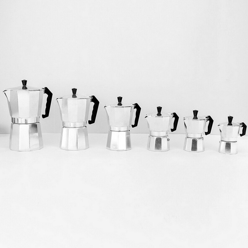 Aluminum Coffee Maker Durable Moka Cafeteira Expresso Percolator Pot Practical Moka Coffee Pot 50/100/150/300/450/600ml^^