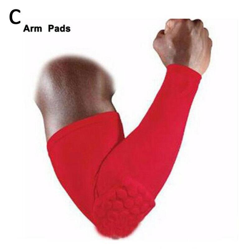 Sport elleboogbeschermer antislip sportveiligheidsaccessoires elleboog- en kniebeschermers honingraat basketbalbeen kniebeschermer ontsteking s-xl: Rood / Ik