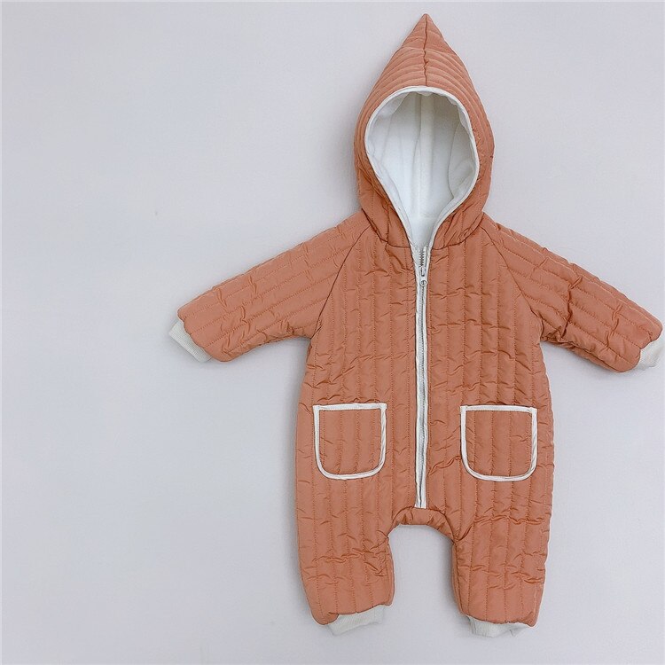 Bébé Snowsuit manteau filles garçons combinaison à capuche enfants enfant en bas âge épais veste infantile Bebe barboteuse corée enfants vêtements d'hiver: Orange / 6M