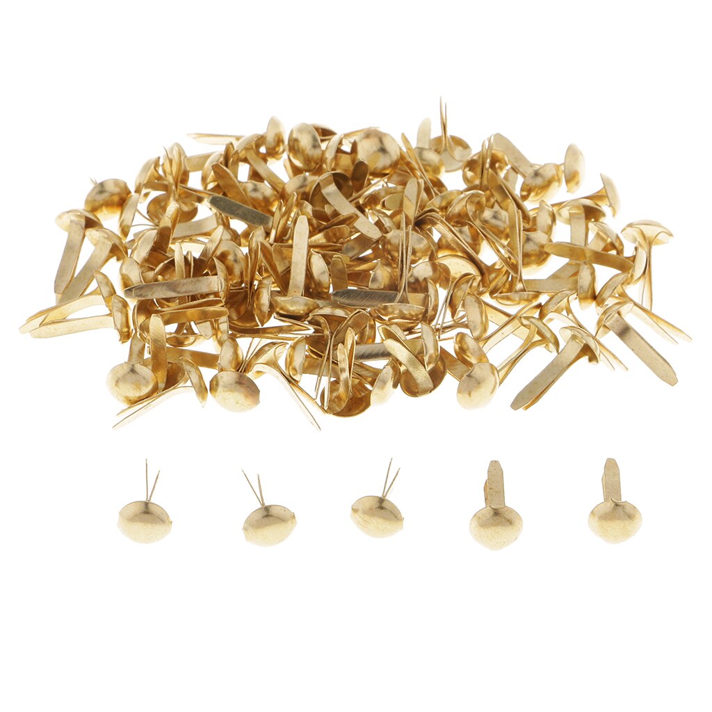 Mini sujetadores de papel con tachuelas de Metal para arte de colección de álbumes de recortes, 6x13mm 200 piezas
