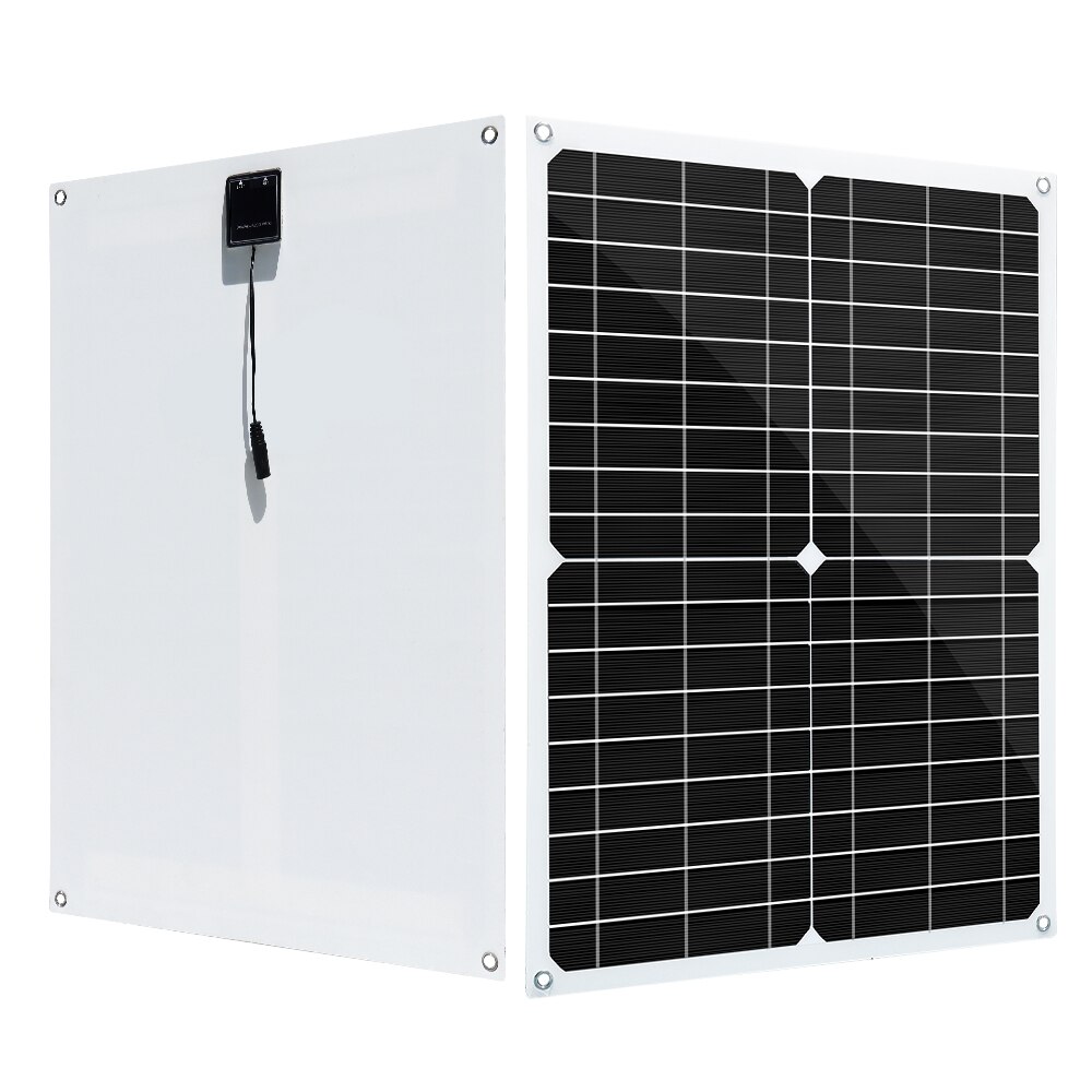 placas solares 10w 20w 30W painel solar portátil carregador de bateria kit com portas USB e 18V DC para banco de energia de telefone celular RVs de barco de carro fora da rede carregue baterias de 12V e dispositivo 5V: 30 solar panel kit