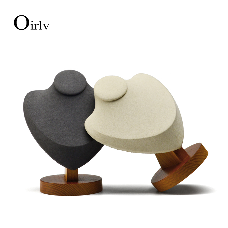 Oirlv Houten Ketting Display Stand met Microfiber insert Mannequin Model Hanger Houder Sieraden Expositor Winkel Teller