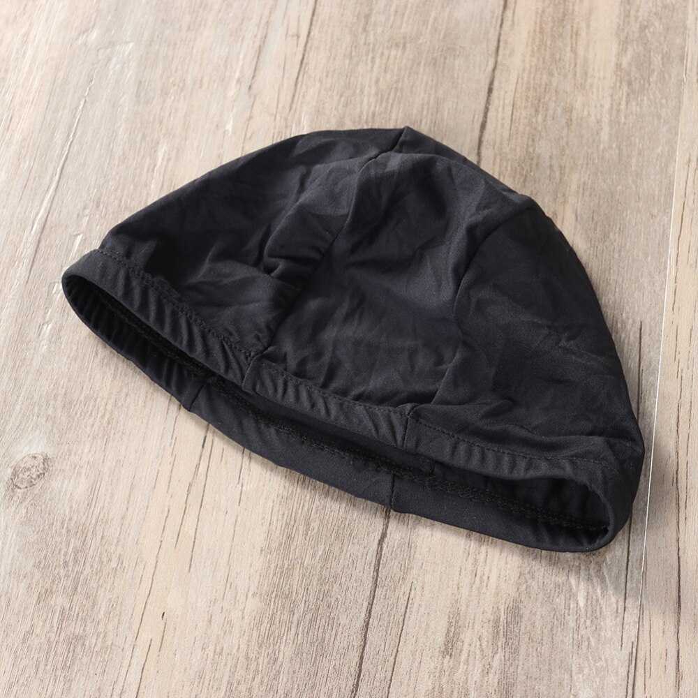 Lot de 2 bonnets de bain confortables de couleur unie, bonnets de douche unisexes en polyester pour femmes et hommes: Noir 1