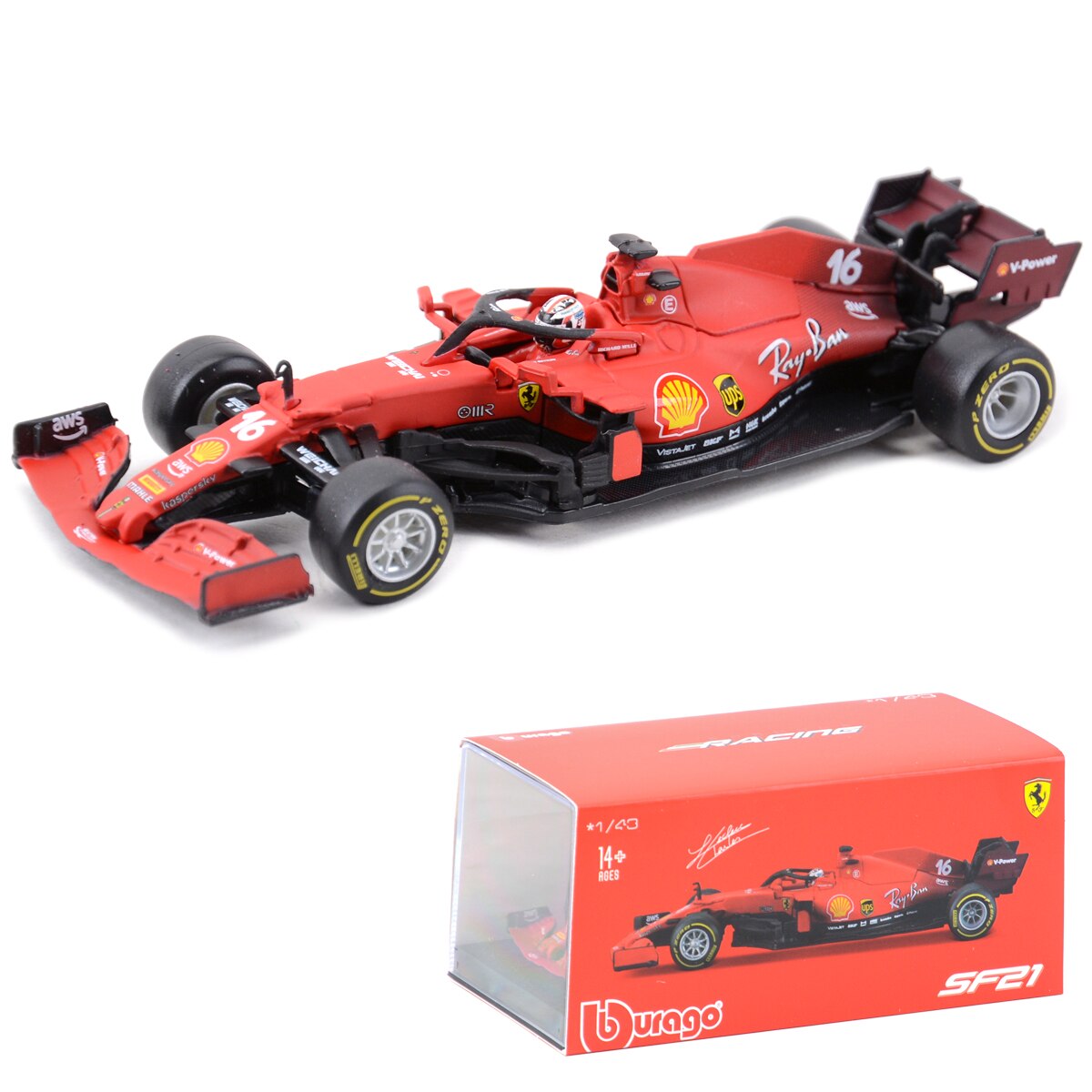 Bburago 1:43 RB15 RB16B #33 F1 Formula Car Static Die Cast Vehicles Collectible Model Racing Car Toys: 2021 SF21 16